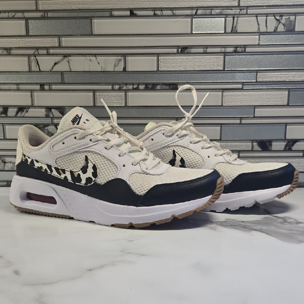 Nike Cream and Black Sneakers with Animal Pattern
